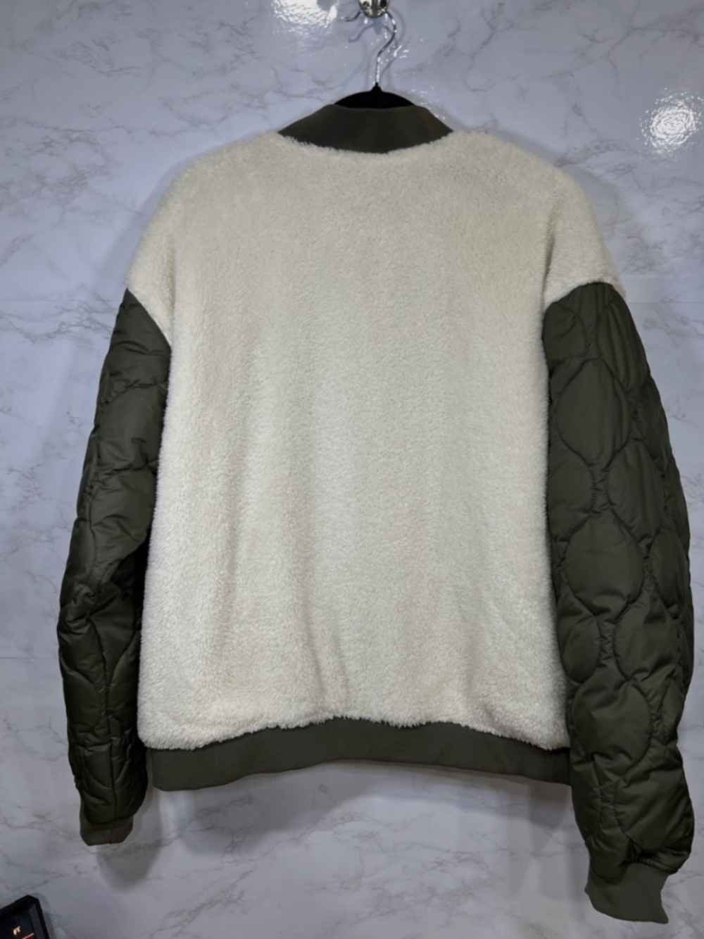 VANS Kasia Bomber Varsity Quilt Women’s Sherpa Grape Leaf Green Jacket Sz XL Gr - Picture 4 of 7